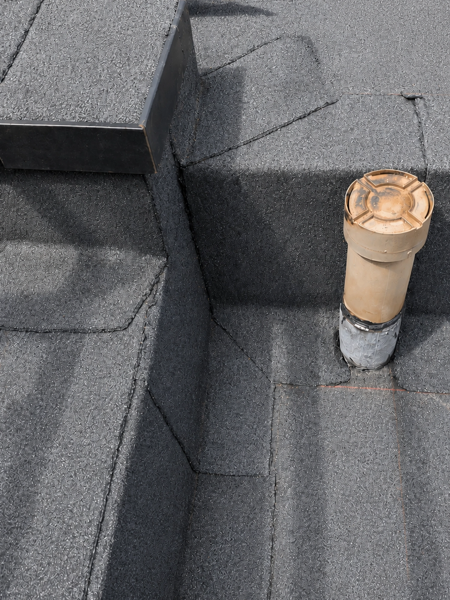 Felt roof pipe penetration detail